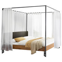 HIMMELBETT 160/200 cm  in Anthrazit, Weiß, Eichefarben  - Eichefarben/Anthrazit, Natur, Holz/Textil (160/200cm) - Hasena