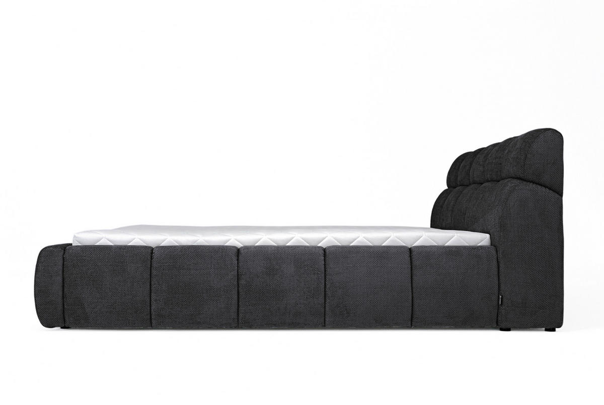 POLSTERBETT Lattenrost, Bettkasten 180/200 cm  in Graphitfarben  - Schwarz/Graphitfarben, Design, Holz/Kunststoff (180/200cm) - Esposa