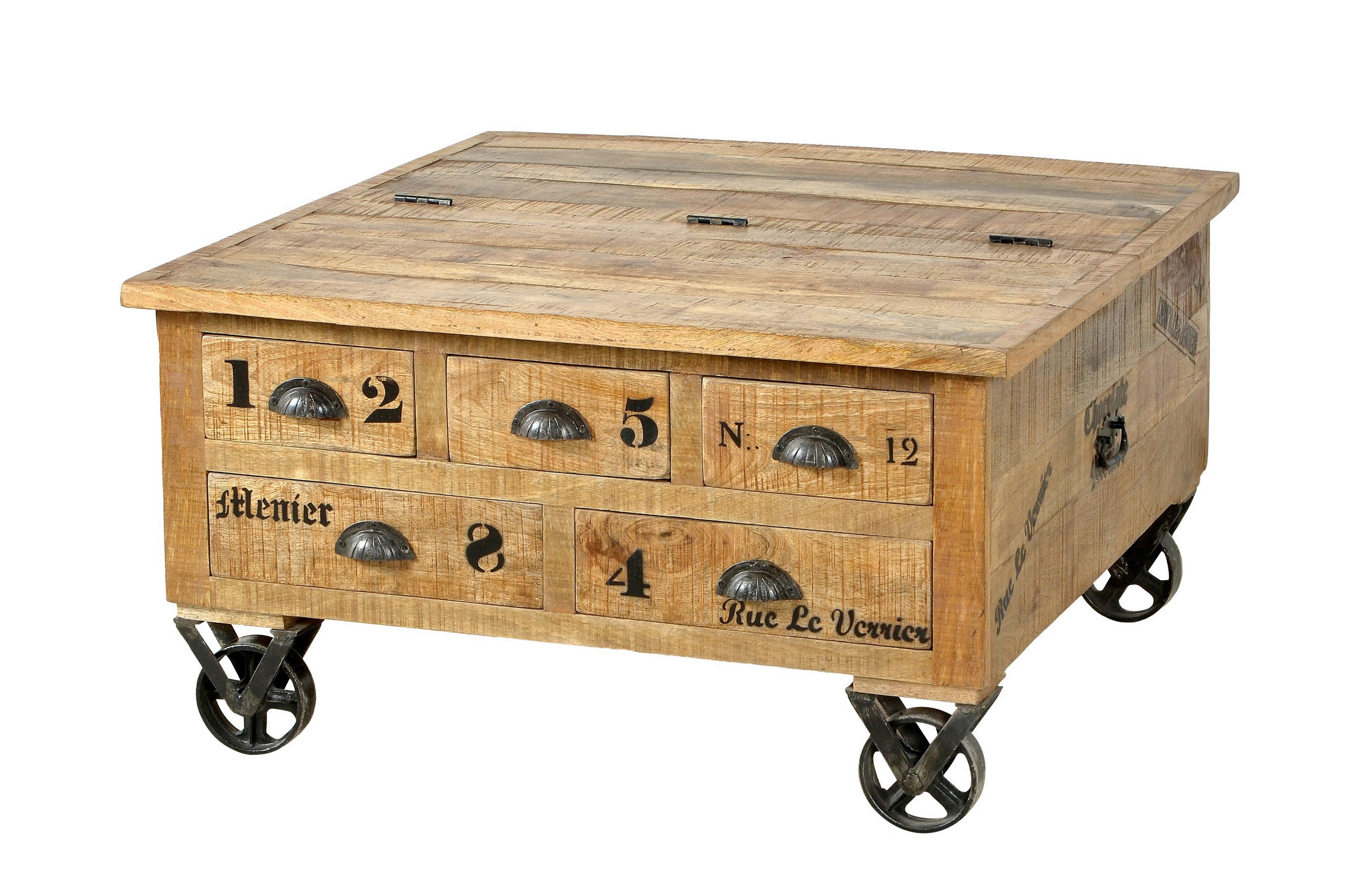 COUCHTISCH in Holz 90/90/47 cm  - Schwarz/Naturfarben, Design, Holz/Metall (90/90/47cm) - MID.YOU