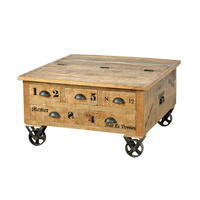 COUCHTISCH in Holz 90/90/47 cm  - Schwarz/Naturfarben, Design, Holz/Metall (90/90/47cm) - MID.YOU