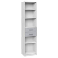 REGAL Grau, Weiß  - Alufarben/Weiß, KONVENTIONELL, Holzwerkstoff/Kunststoff (48/197/40cm) - Boxxx