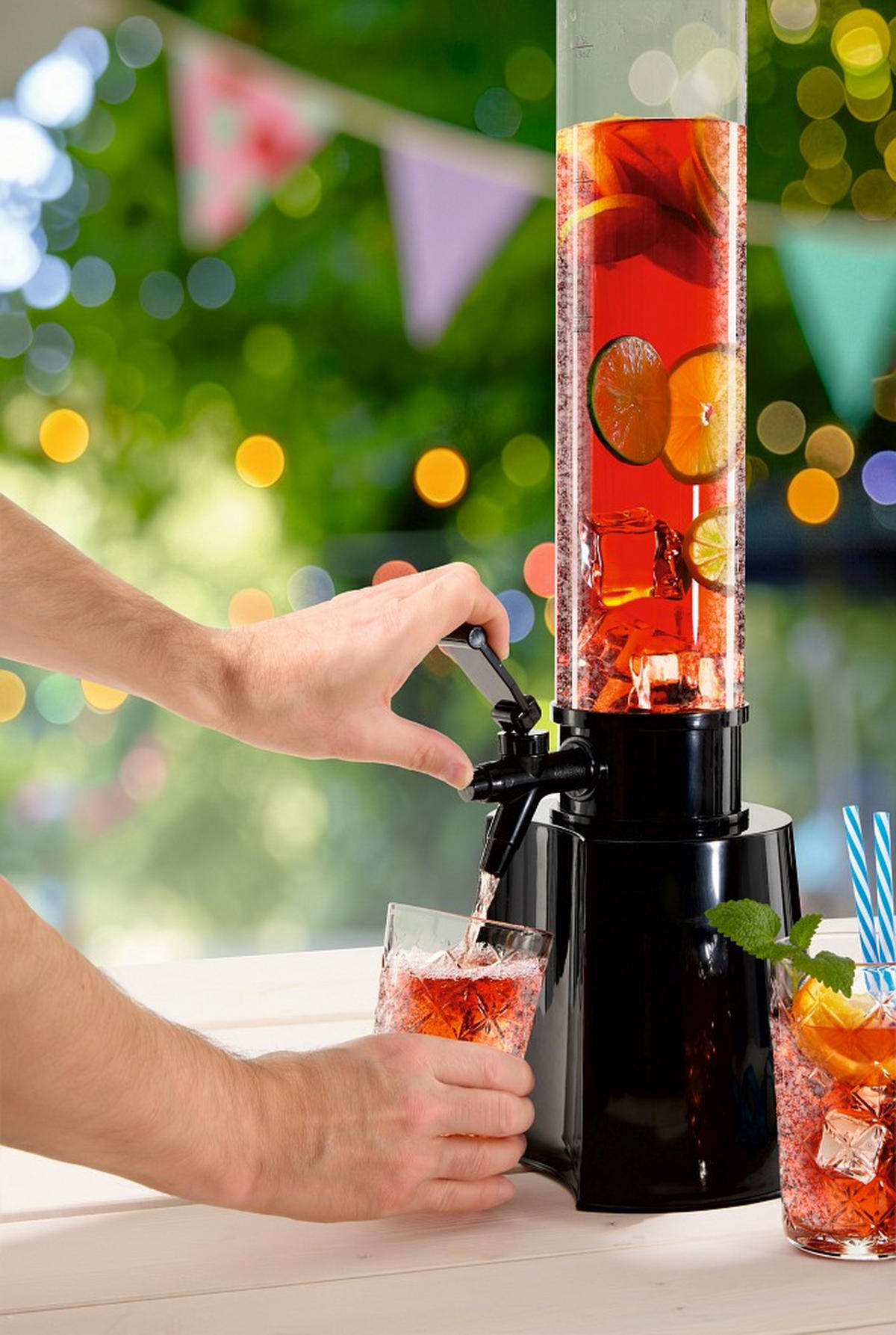 GETRÄNKESPENDER - Transparent/Schwarz, Basics, Kunststoff (20/18/76cm) - EASYMAXX