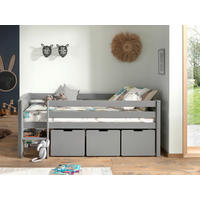 HOCHBETT 90/200 cm,  in Grau, Absturzsicherung, Rollrost, Bettschublade  - Grau, MODERN, Holz/Holzwerkstoff (90/200cm) - Vipack