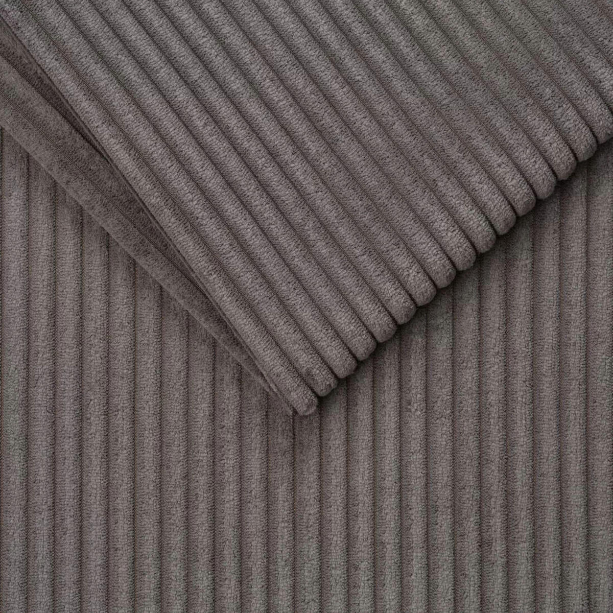 ECKSOFA in Cord Dunkelgrau  - Dunkelgrau/Schwarz, Design, Kunststoff/Textil (205/340cm) - Lomoco