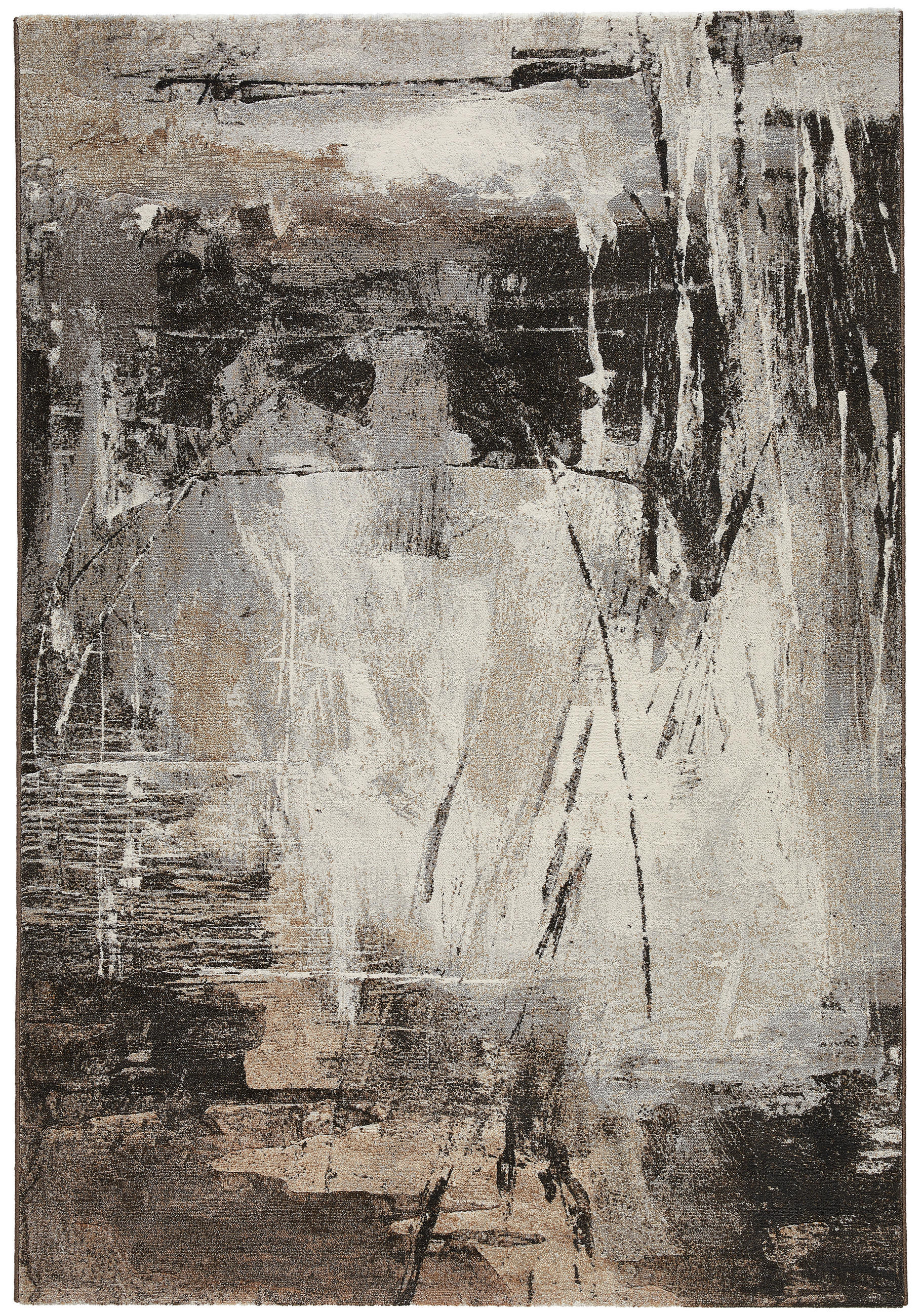 WEBTEPPICH 133/195 cm Argentum Anthrazit, Braun, Grau  - Anthrazit/Braun, Design, Kunststoff/Textil (133/195cm)