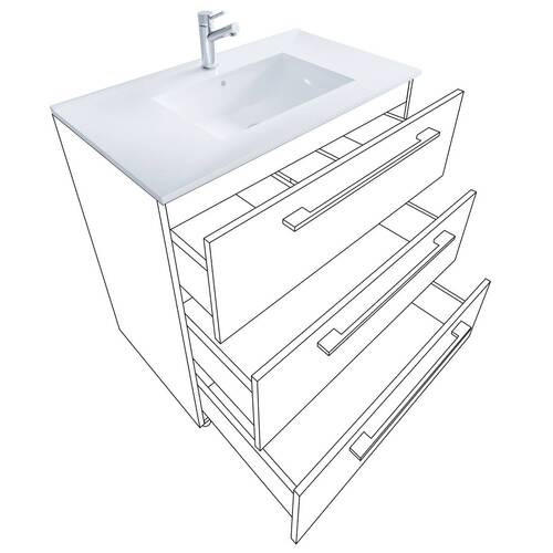 TVÄTTSTÄLL MED KOMMOD 80 cm - vit/aluminiumfärg, Modern, metall/trämaterial (80cm) - MID.YOU