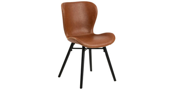 STUHL  in Lederlook Textil  - Creme/Schwarz, LIFESTYLE, Holz/Textil (47/82,5/56cm) - Ambia Home