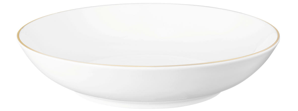 SUPPENTELLER Weiß, Goldfarben Porzellan Liberty  - Goldfarben/Weiß, Basics, Keramik (21cm) - Seltmann Weiden