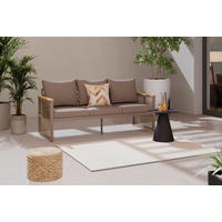 LOUNGESOFA  - Beige/Schwarz, MODERN, Holz/Metall (190/73/76cm) - Ambia Garden