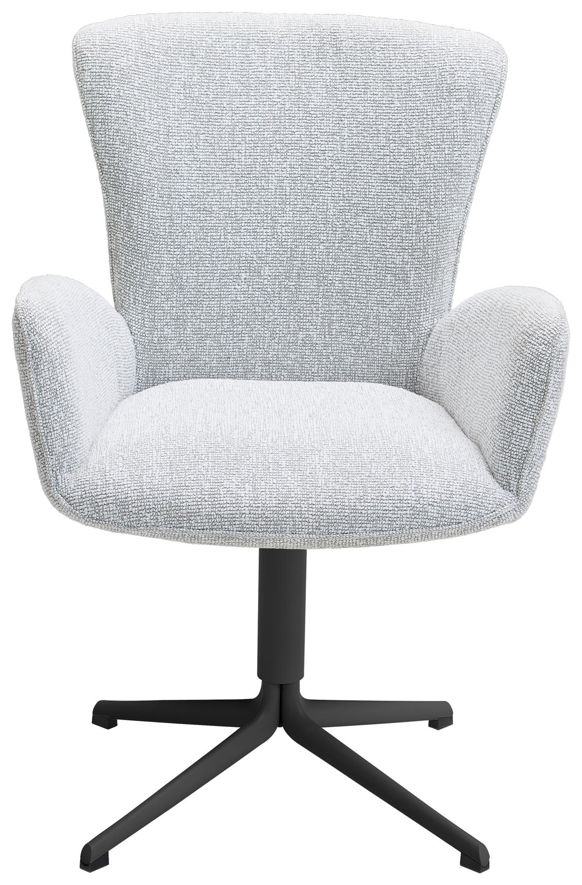 ARMLEHNSTUHL  in Eisen Jacquard, Flachgewebe  - Hellgrau/Schwarz, Design, Textil/Metall (63/92/63cm) - Valdera