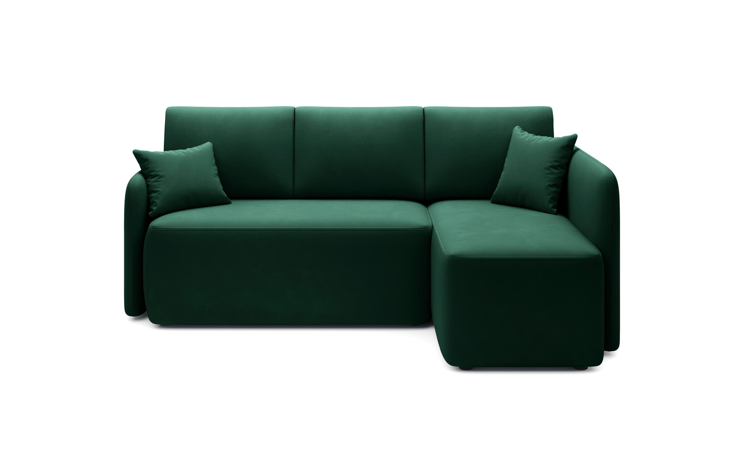 ECKSOFA Grün Plüsch  - Schwarz/Grün, Design, Kunststoff/Textil (206/150cm) - MID.YOU