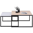 COUCHTISCHSET in Holz, Metall 75/75/42 cm  - Eichefarben/Hellgrau, Design, Holz/Metall (75/75/42cm) - Dieter Knoll