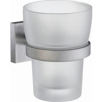 ZAHNPUTZBECHER Metall, Glas  - Chromfarben, Basics, Glas/Metall (9,8cm)