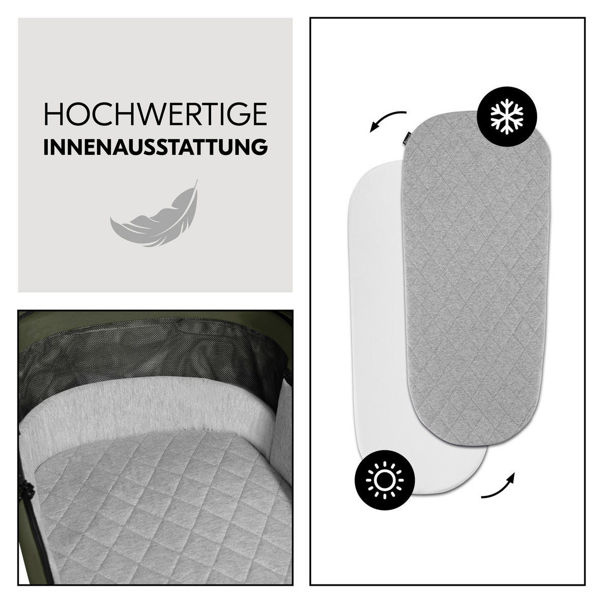 KOMBIKINDERWAGEN Comfort N Care Set  - Schwarz/Olivgrün, Basics, Textil/Metall - Hauck