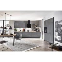 EINBAUKÜCHE   - Eichefarben/Graphitfarben, Design, Holzwerkstoff/Metall (320/155cm) - Nobilia