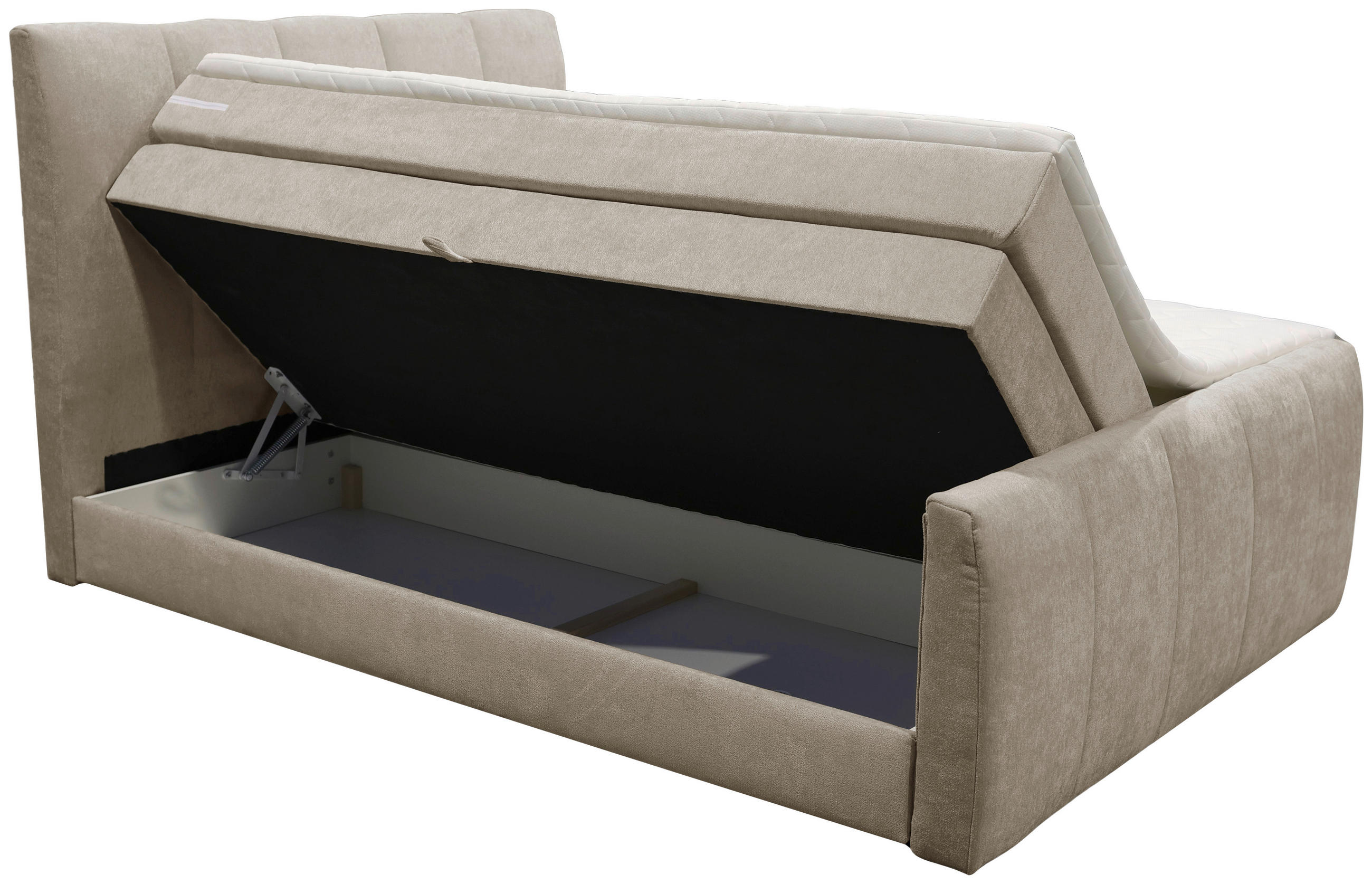 BOXSPRINGBETT 180/200 cm  in Schlammfarben  - Schlammfarben/Schwarz, Basics, Kunststoff/Textil (180/200cm) - Boxxx
