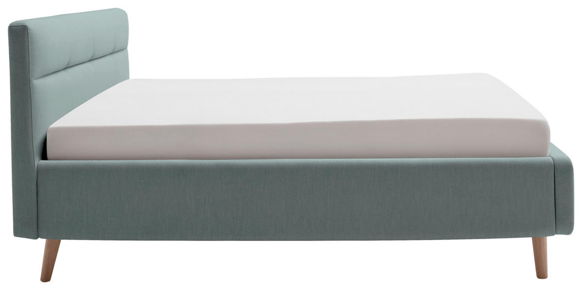 POLSTERBETT 160/200 cm  in Blau  - Blau/Eichefarben, Konventionell, Holz/Textil (160/200cm) - Boxxx