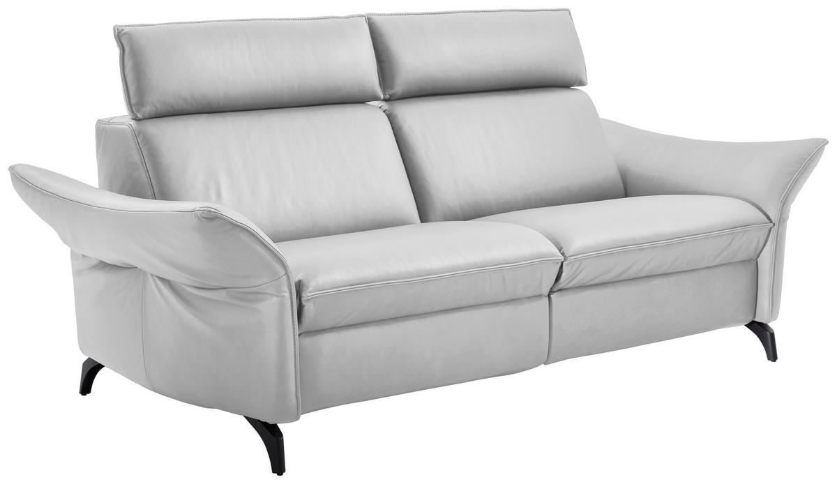 2,5-SITZER in Echtleder Hellgrau  - Anthrazit/Hellgrau, Design, Leder/Metall (194/94/95cm) - Himolla