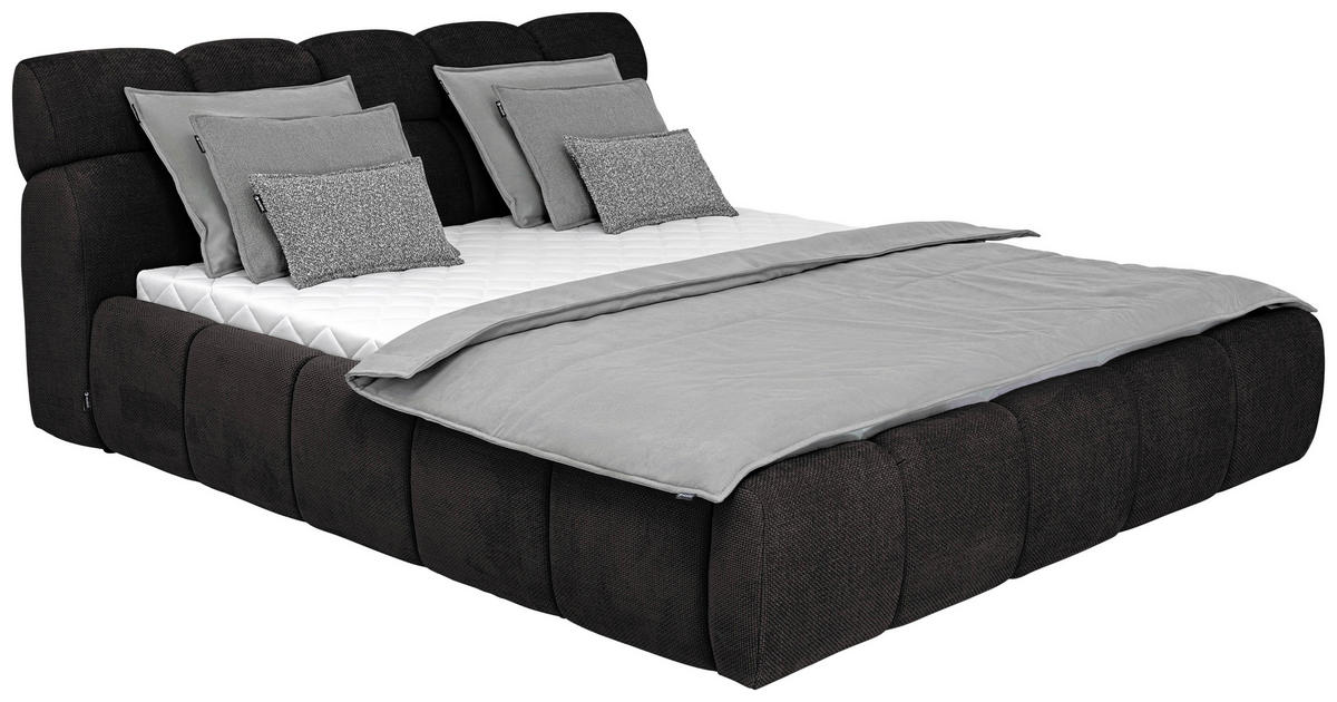 POLSTERBETT inkl. Bettkasten 180/200 cm  in Schwarz  - Schwarz, Design, Holz/Kunststoff (180/200cm) - Esposa