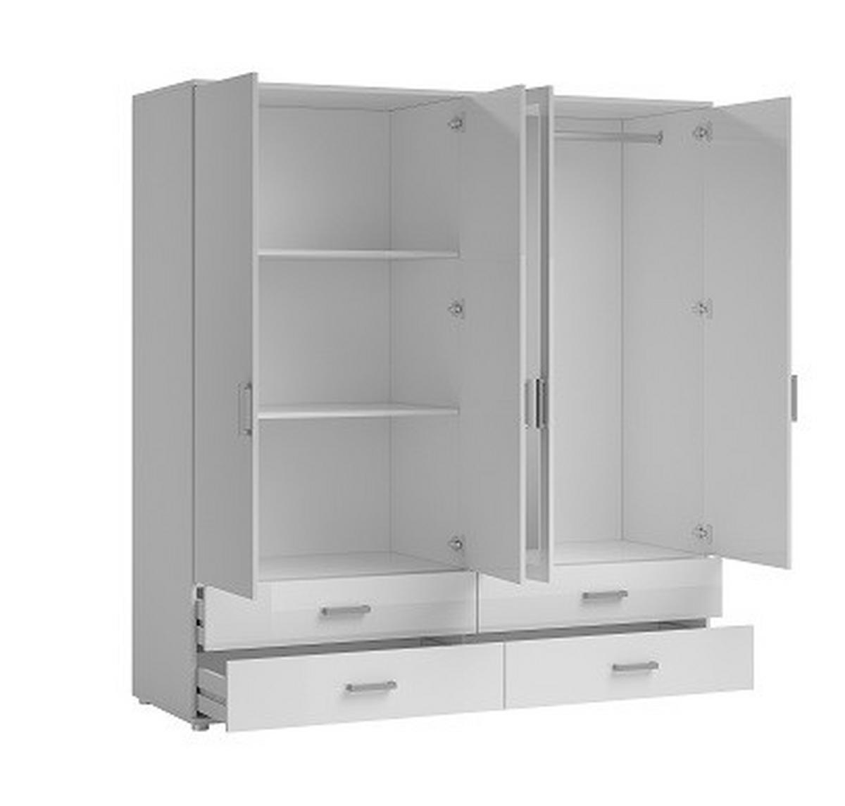ORMAR ZA ODJEĆU     - bijela/boje aluminija, Konvencionalno, drvni materijal/plastika (180/190/51cm) - Ti'me