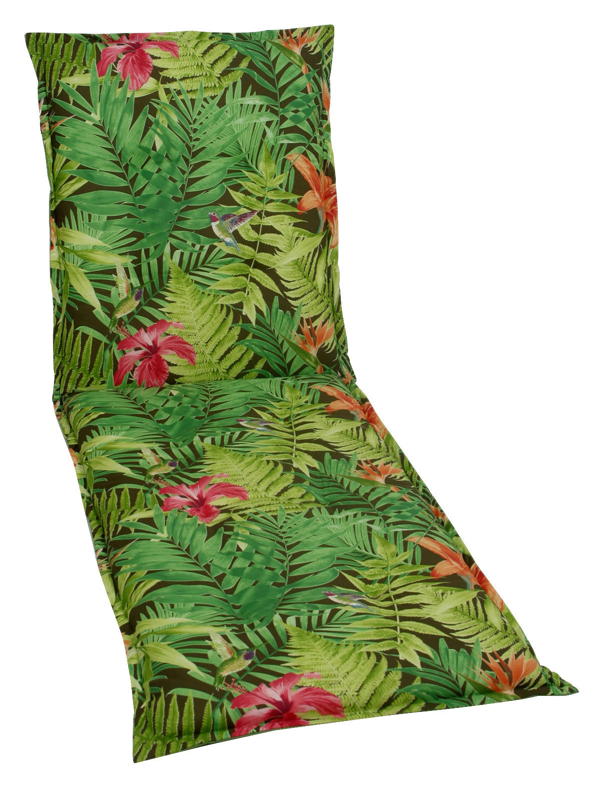 LIEGENAUFLAGE in Grün, Hellgrün, Dunkelgrün Floral  - Dunkelgrün/Hellgrün, Design, Textil (60/8/190cm)