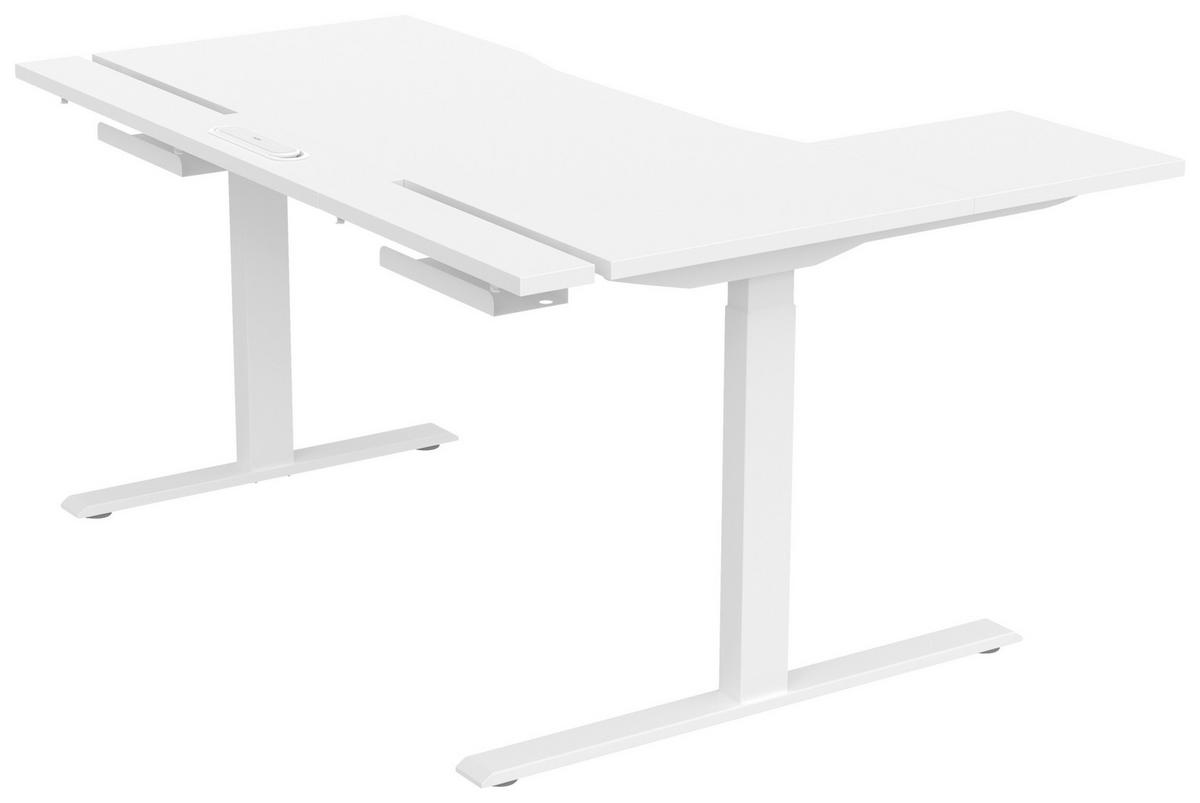 SKRIVBORD 150/76/73-118 cm  i vit  - vit, Design, metall/trämaterial (150/76/73-118cm) - Cantus