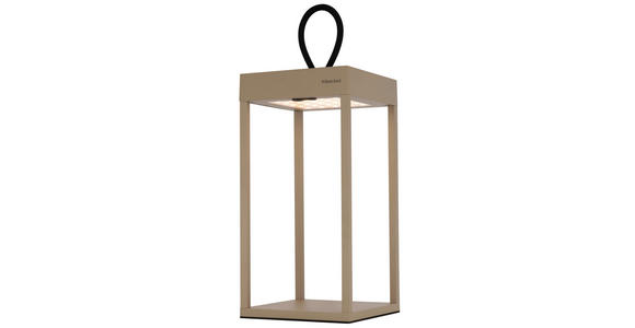 AKKU-TISCHLEUCHTE Miami 15/15/30 cm - Sandfarben, KONVENTIONELL, Kunststoff/Metall (15/15/30cm) - Dieter Knoll