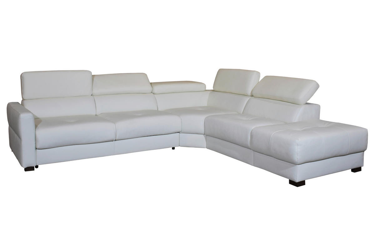 SJEDEĆA GARNITURA drvo, metal, koža, drvni materijal  bijela   - bijela/boje bukve, Moderno, drvni materijal/koža (300/265cm) - Novel