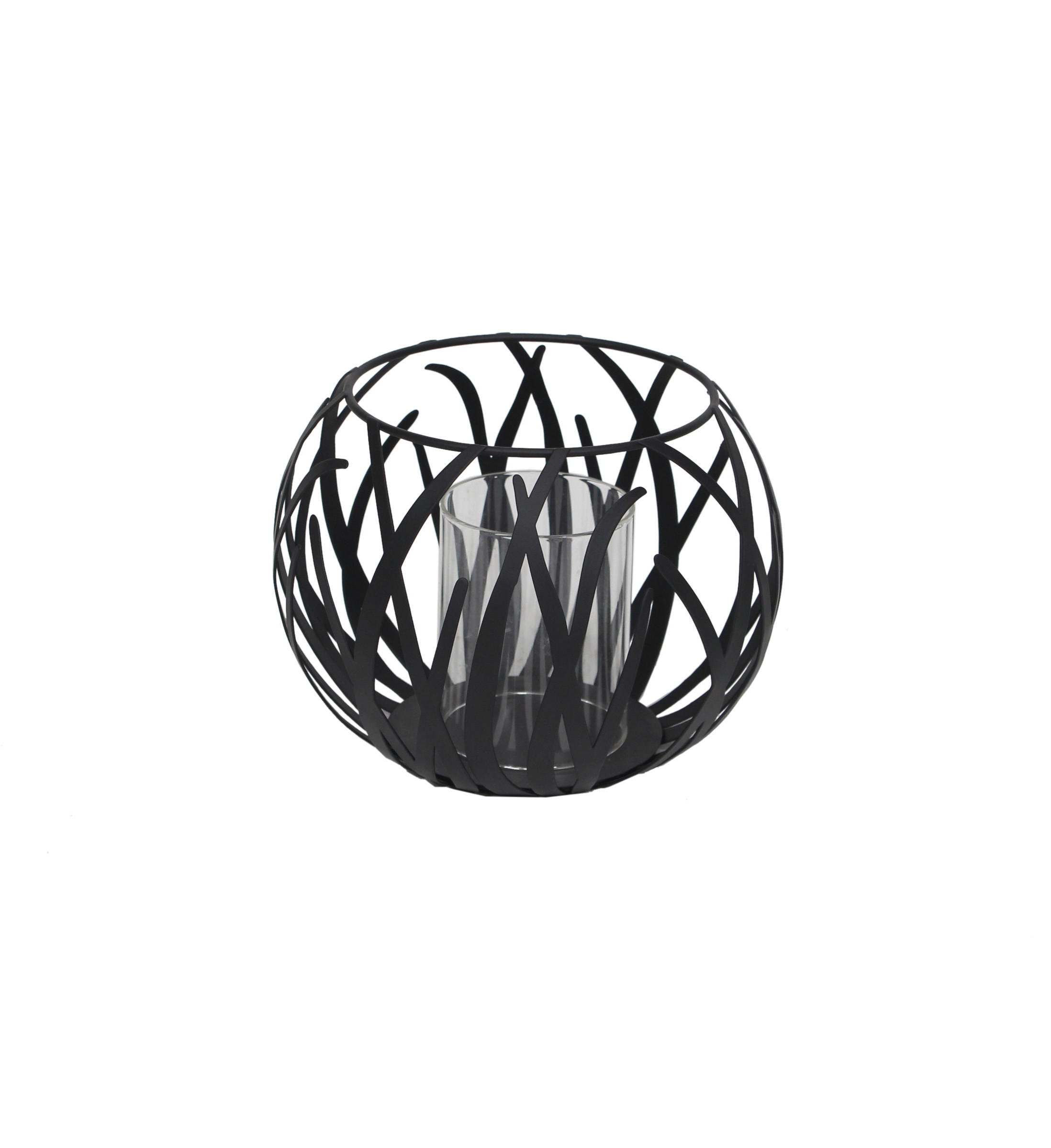 KERZENHALTER - Schwarz, LIFESTYLE, Glas/Metall (20,5/15,5cm) - Ambia Home