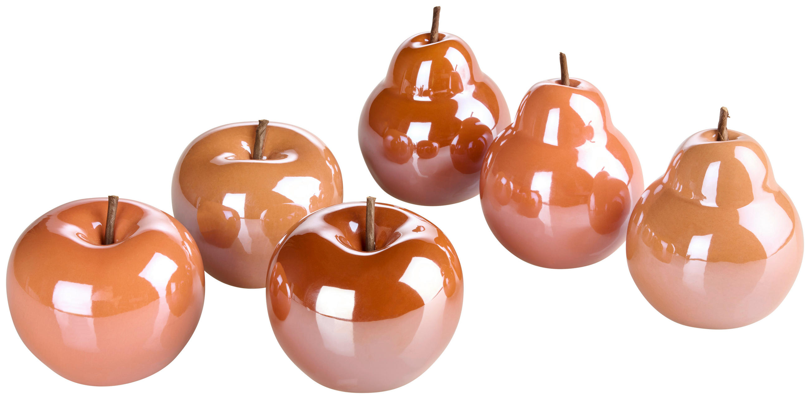 DEKORATIONSÄPPLE - orange, Natur, keramik (10/15cm)