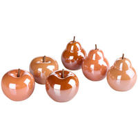 DEKORATIONSÄPPLE - orange, Natur, keramik (10/15cm)