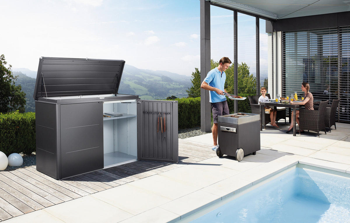 KISSENBOX 160/118/70 cm  - Dunkelgrau, Design, Metall (160/118/70cm) - Biohort