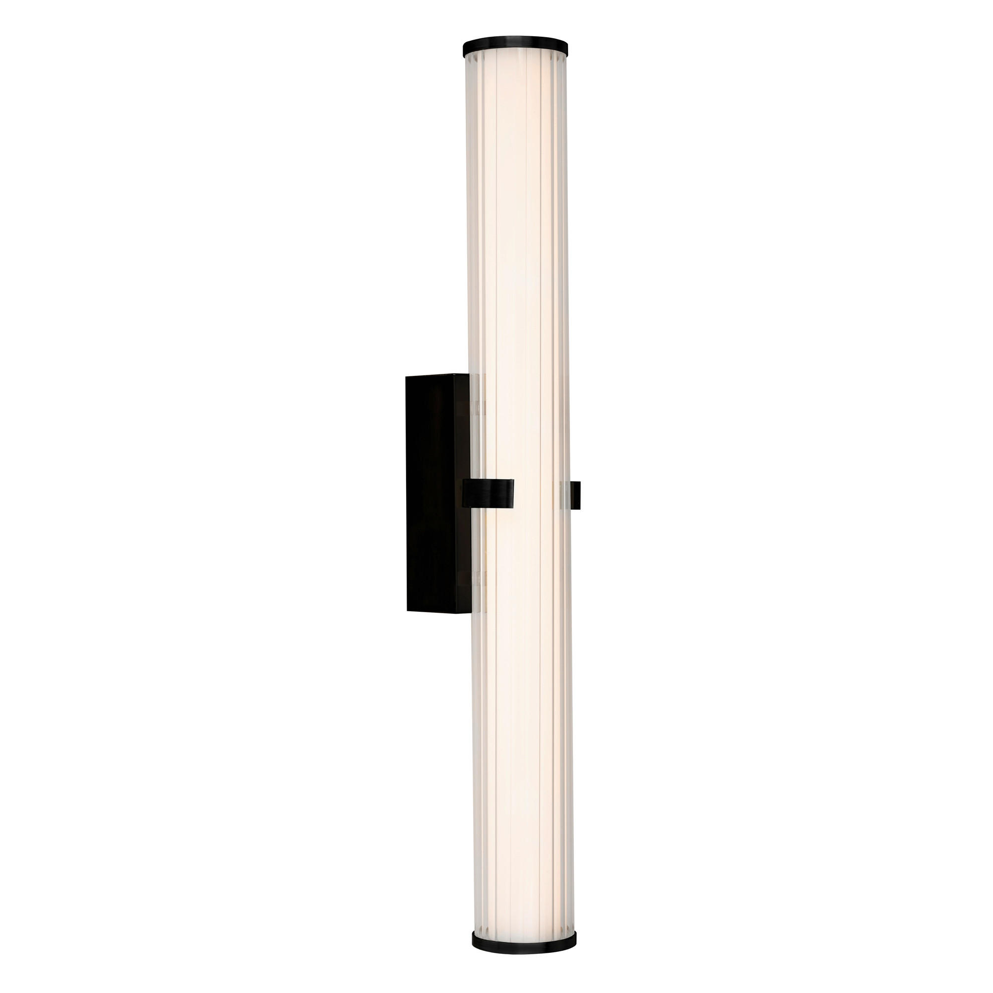 BADEZIMMER-WANDLEUCHTE   - Klar/Schwarz, Design, Glas/Metall (9/63cm)