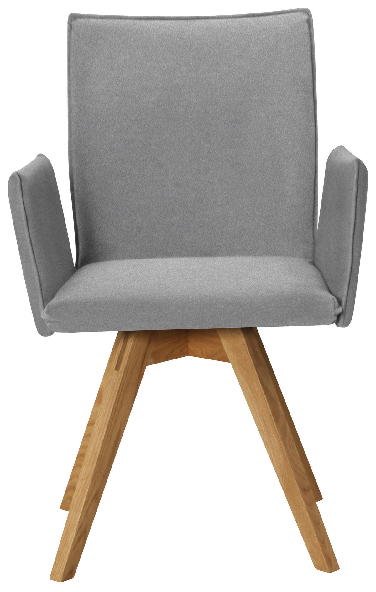 ARMLEHNSTUHL  in Lederlook  - Eichefarben/Hellgrau, Konventionell, Holz/Textil (60/91/61cm) - Moderano