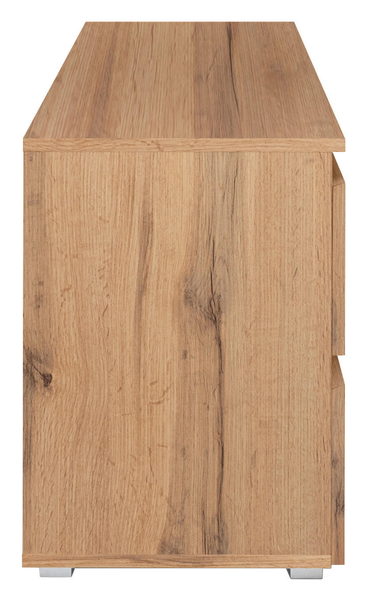 LOWBOARD  in 160/55/40 cm  - Eichefarben/Silberfarben, KONVENTIONELL, Holzwerkstoff (160/55/40cm) - MID.YOU