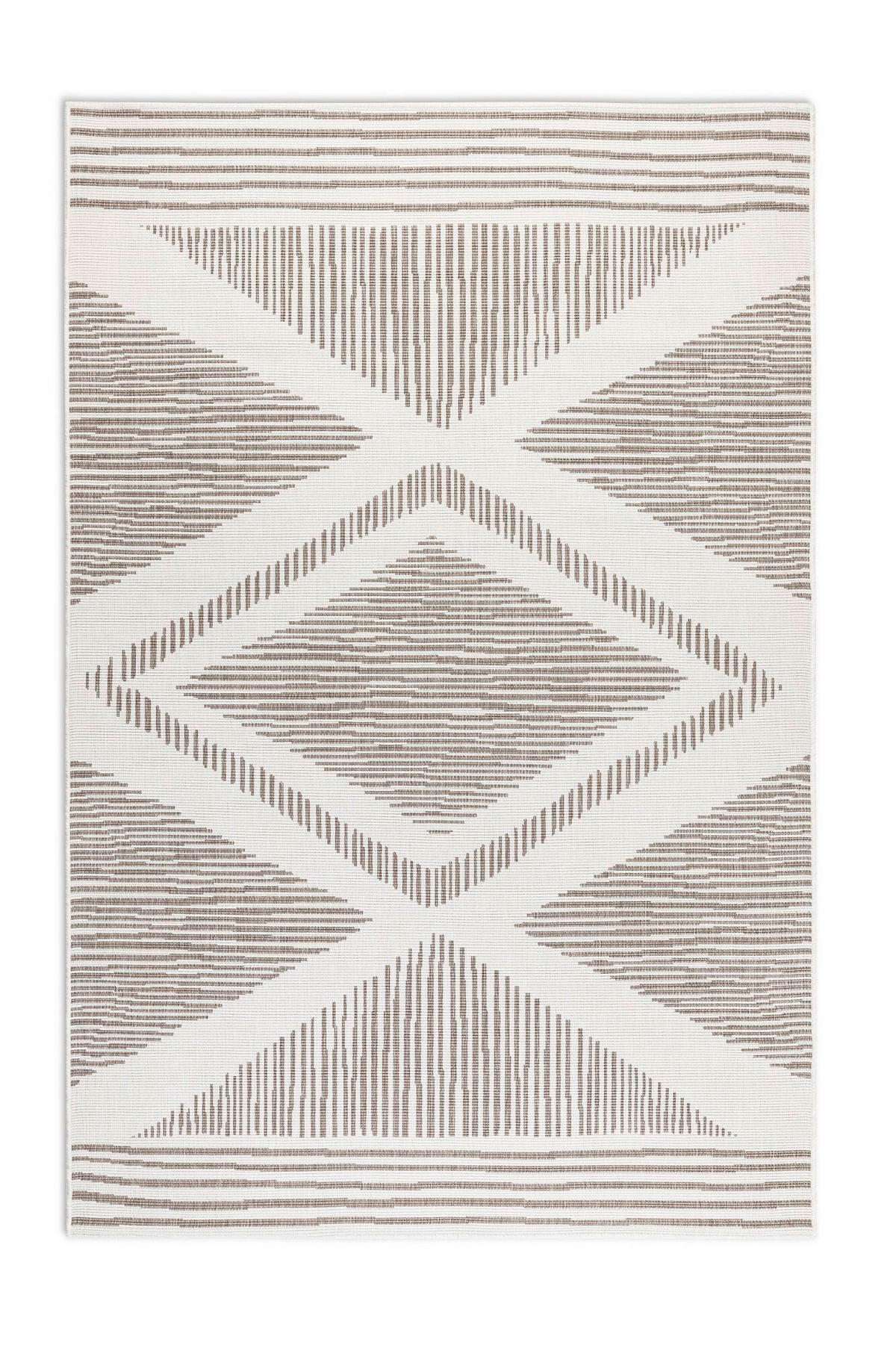 OUTDOORTEPPICH 120/170 cm Gemini Weiß, Cappuccino  - Weiß/Cappuccino, Design, Kunststoff (120/170cm)