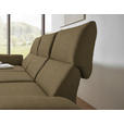 ECKSOFA  in Flachgewebe Khaki Armteilverstellung, Relaxfunktion, Drehsitzfunktion  175-224/255-365 cm  - Khaki/Schwarz, Design, Textil/Metall (175-224/255-365cm) - Dieter Knoll