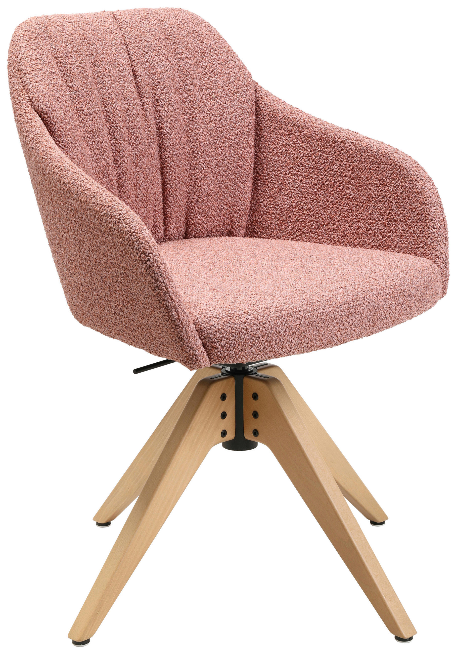 ARMLEHNSTUHL  in Flachgewebe  - Eichefarben/Rosa, Design, Holz/Textil (58/82,5-85,2/60cm) - Johann Jakob