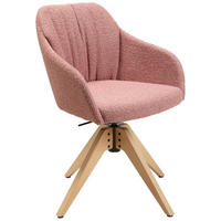 ARMLEHNSTUHL  in Flachgewebe  - Eichefarben/Rosa, Design, Holz/Textil (58/82,5-85,2/60cm) - Johann Jakob