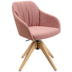 ARMLEHNSTUHL  in Flachgewebe  - Eichefarben/Rosa, Design, Holz/Textil (58/82,5-85,2/60cm) - Johann Jakob
