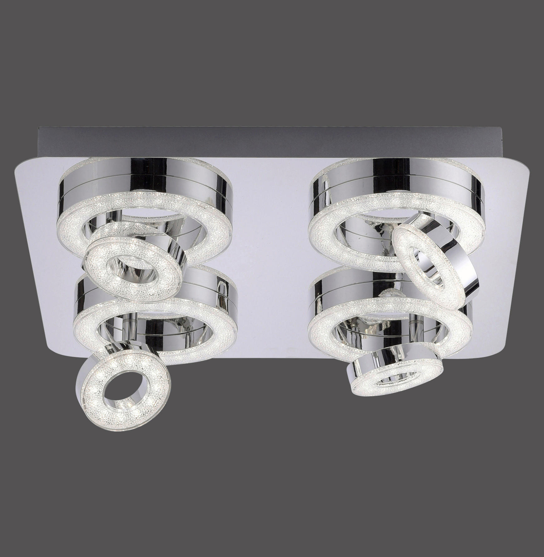 LED-Deckenleuchte 40/40/15 cm    - Silberfarben, KONVENTIONELL, Metall (40/40/15cm)