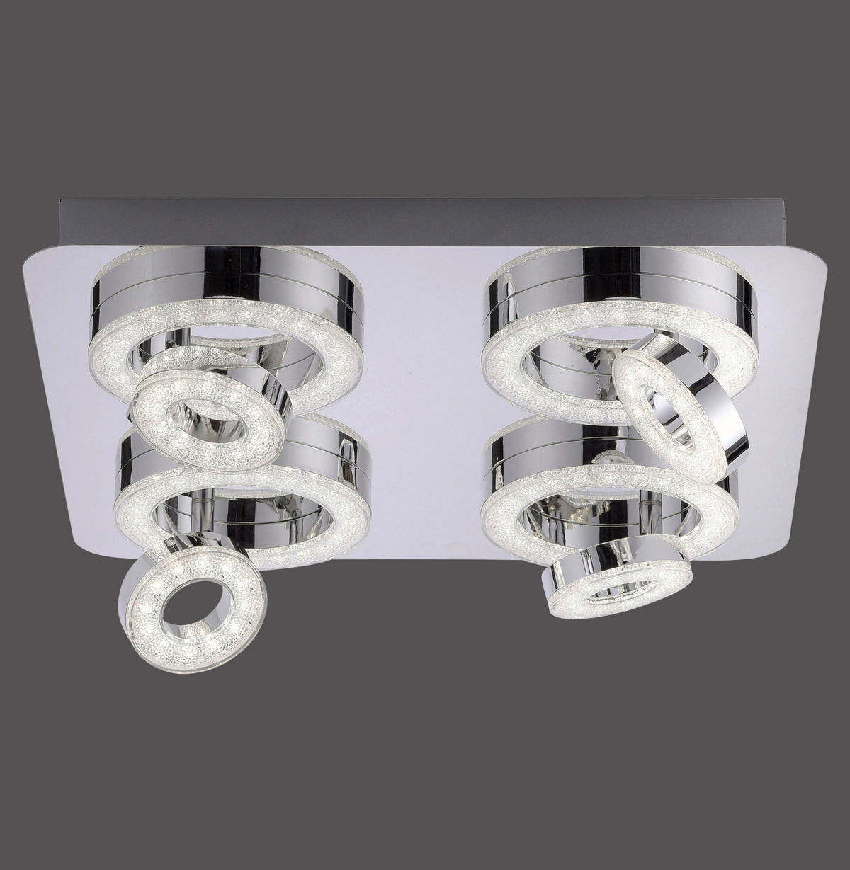 LED-Deckenleuchte 40/40/15 cm    - Silberfarben, KONVENTIONELL, Metall (40/40/15cm)