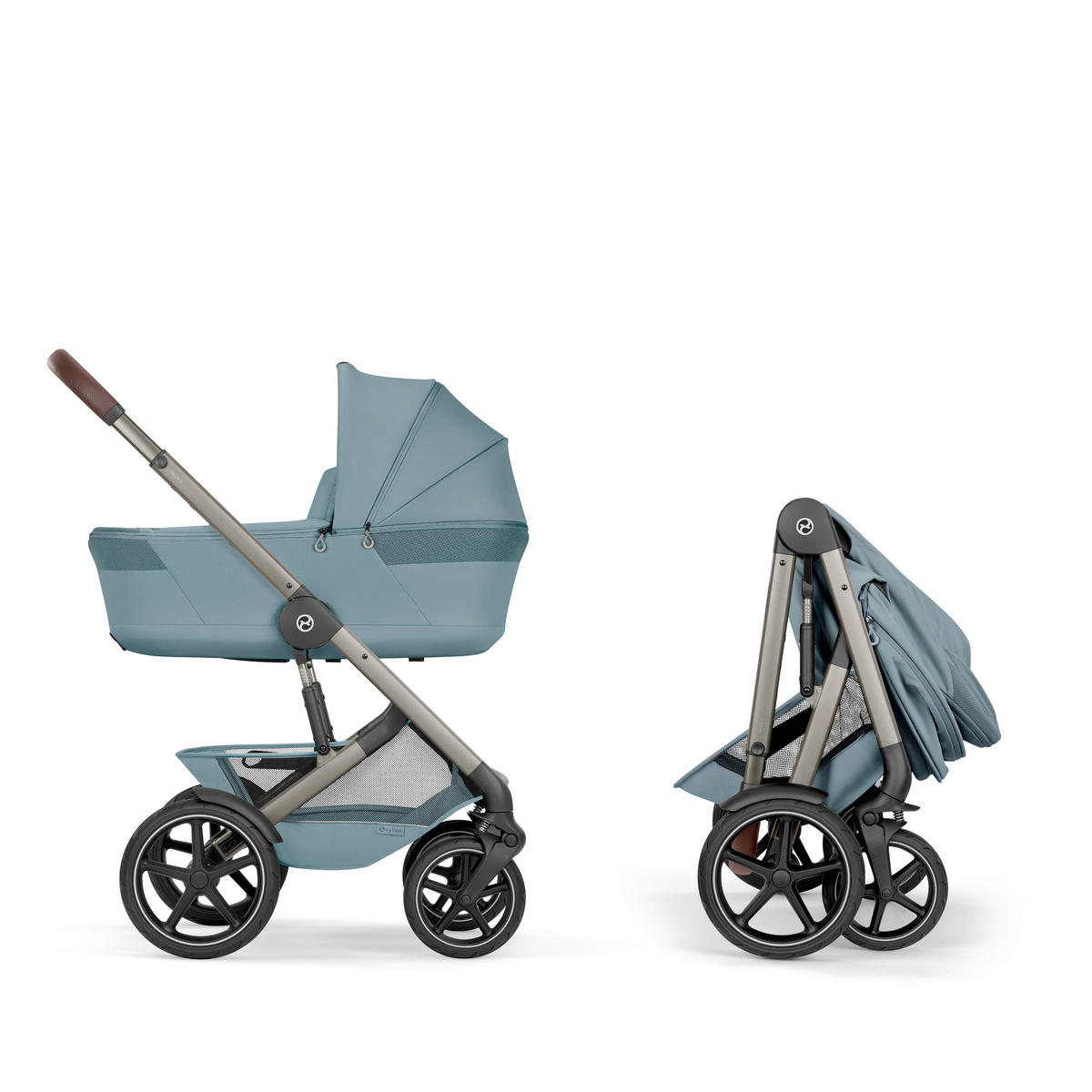 KINDERWAGEN Talos S TPE inkl. Fold-Carrycot  - Taupe/Hellblau, Basics, Textil/Metall (93/60/115cm) - cybex GOLD