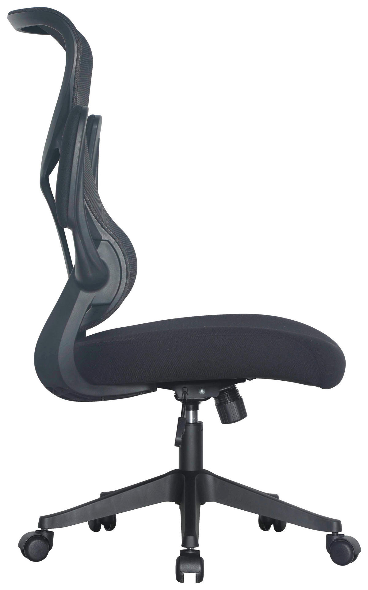 DREHSTUHL Netzbespannung Schwarz  - Schwarz, MODERN, Holz/Kunststoff (65/108/116/66cm) - MID.YOU