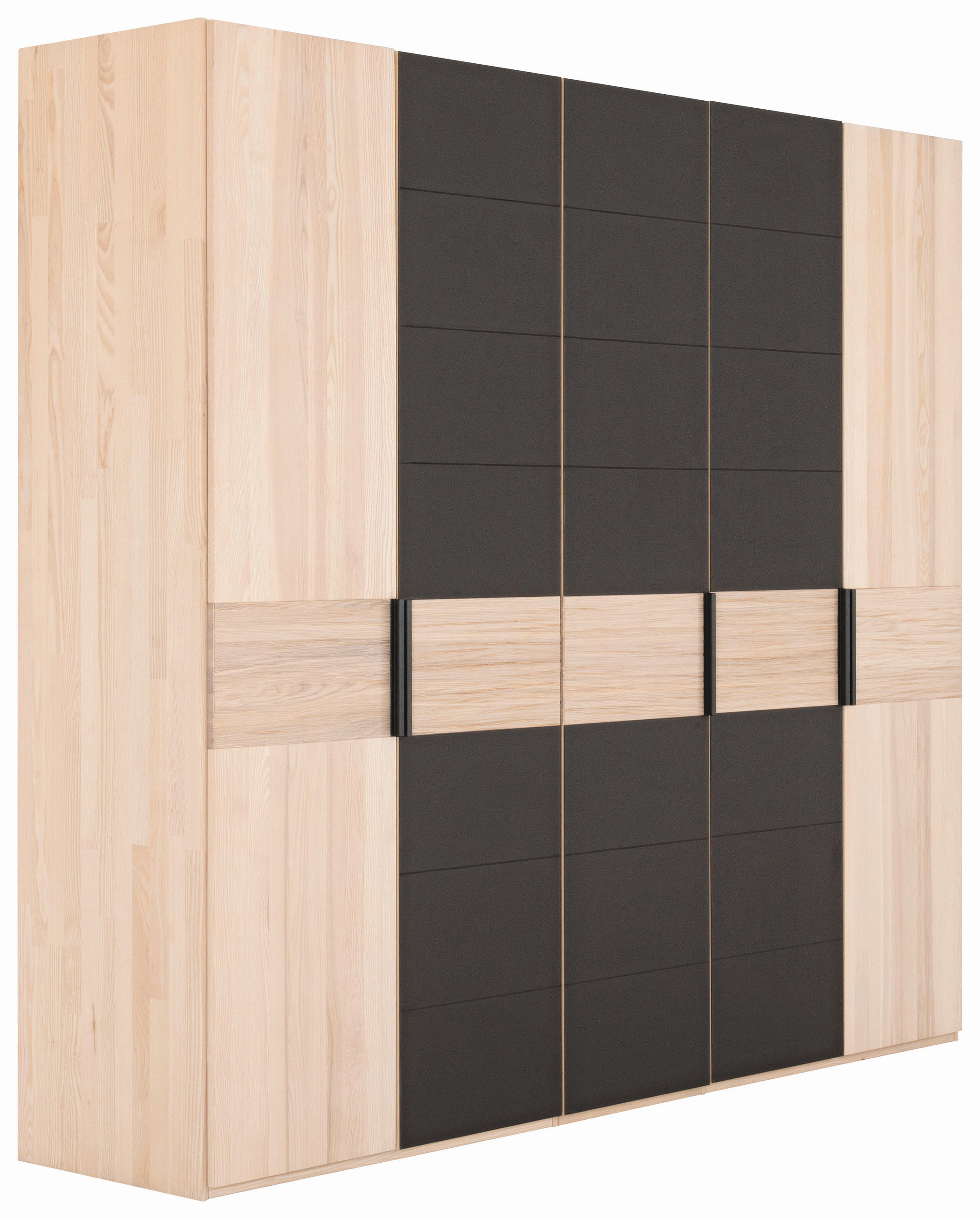 KLEIDERSCHRANK in Eschefarben, Dunkelbraun  - Dunkelbraun/Eschefarben, Design, Glas/Holz (249,6/224,6/57cm) - Valdera