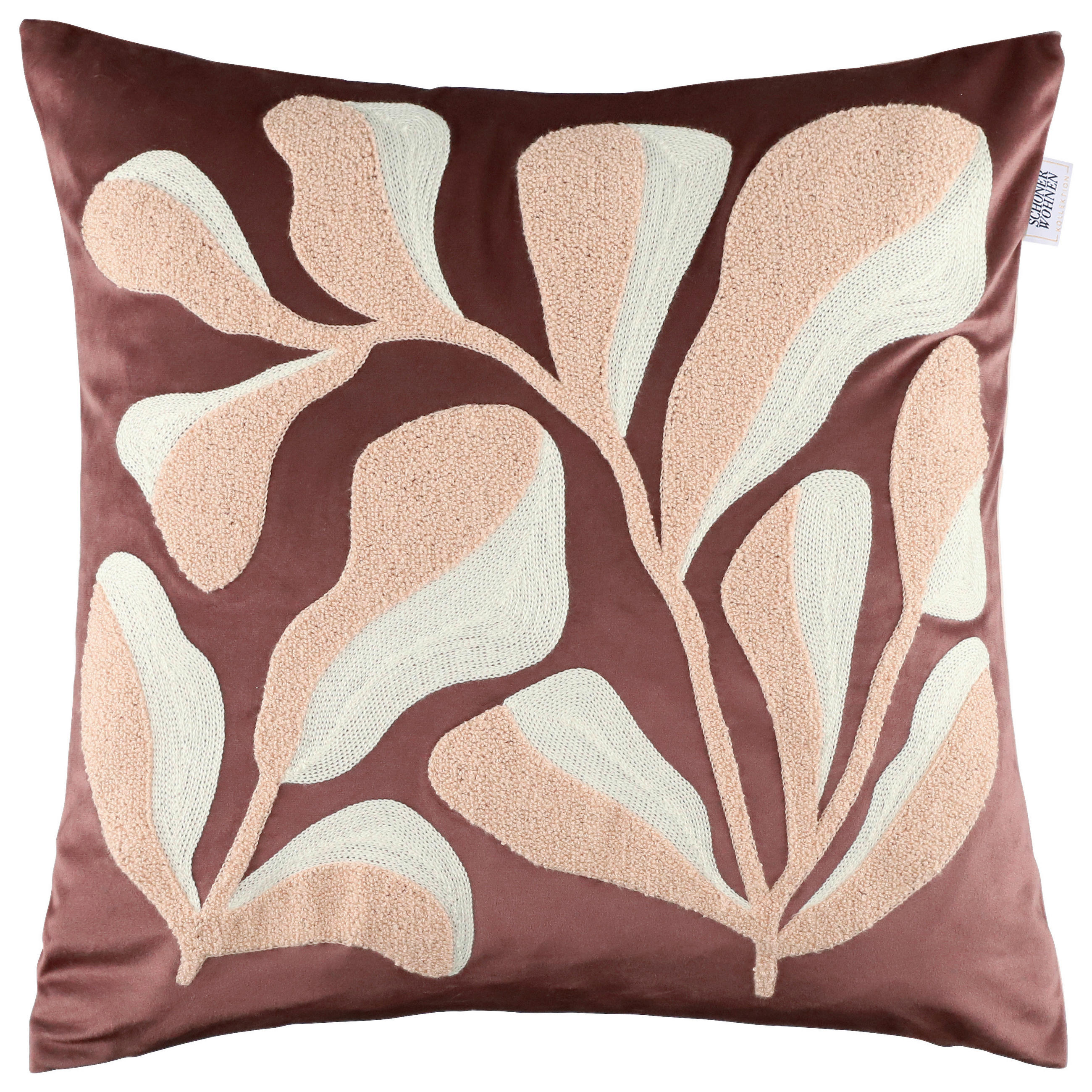 KISSENHÜLLE SW-Plant rot 45/45 cm  - Rotbraun/Creme, Design, Kunststoff/Textil (45/45cm) - Schöner Wohnen