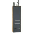 MIDISCHRANK 37/121/33 cm  - Chromfarben/Schwarz, MODERN, Glas/Holzwerkstoff (37/121/33cm) - Dieter Knoll