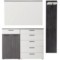 GARDEROBE 3-teilig  in 190/200/38 cm  - Eichefarben/Weiß, KONVENTIONELL, Holzwerkstoff (190/200/38cm) - Moderano