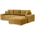 ECKSOFA in Webstoff Gelb  - Gelb/Silberfarben, Design, Kunststoff/Textil (280/194cm) - Carryhome