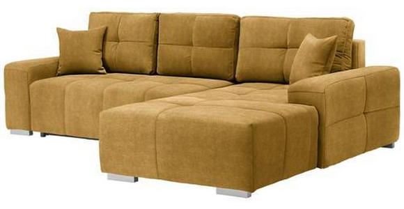 ECKSOFA in Webstoff Gelb  - Gelb/Silberfarben, Design, Kunststoff/Textil (280/194cm) - Carryhome